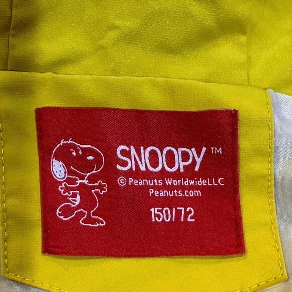 VTG Peanuts Worldwide Snoopy Yellow Boys Size 12 Large Hooded Raincoat Jacket - Picture 7 of 16
